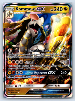 Pokemon TCG Guardians Rising 100/145 Kommo-o GX LP - Image 1