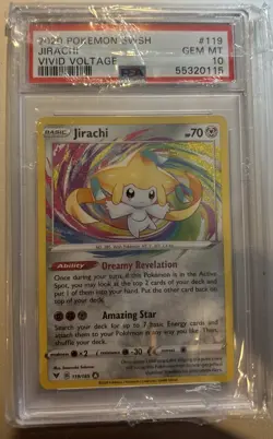 JIRACHI PSA 10 2020 POKEMON SWORD & SHIELD VIVID VOLTAGE #119/185 AMAZING RARE - Image 1