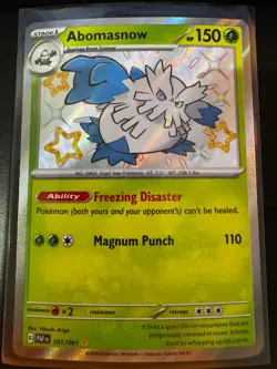 Pokemon NM Holo Abomasnow 101/091 Shiny Rare SV: Paldean Fates - Image 1