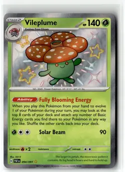Vileplume ⭐ 094/091 Holo Shiny Rare Paldean Fates 2024 Pokemon NM - Image 1