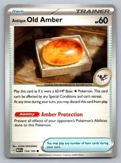 Pokemon TCG SV: Scarlet & Violet 151 Antique Old Amber 154/165 - Image 1