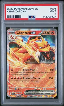 PSA 9 2023 Pokemon Mew En Charizard Ex 006/165 SV: 151 - Image 1