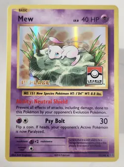Mew Holo 1st Place - Pokemon League Promo 53/108 Tcg Mew NM Clean Condition. - Image 1