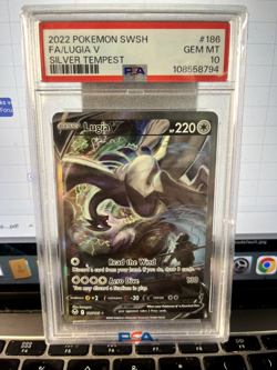 2022 Pokemon Lugia V ALT ART 186 English Silver Tempest PSA 10 Authentic - Image 1