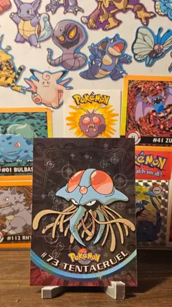 1999 Topps Pokemon TV #73 Tentacruel Holo Black Logo - moderately played *SP* - Image 1