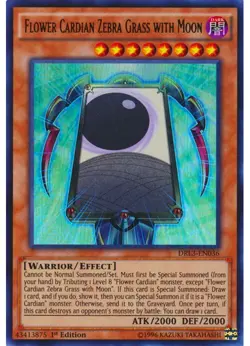 Yugioh Flower Cardian Zebra Grass with Moon (Ultra Rare) (1st Ed) DRL3-EN036 P - Image 1
