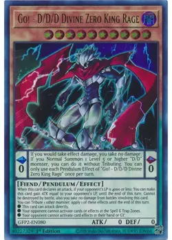 Yugioh Go! - D/D/D Divine Zero King Rage (Ultra Rare) (1st Edition) GFP2-EN080 P - Image 1