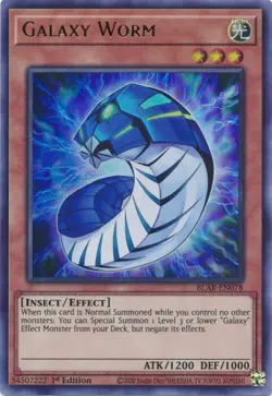 Yugioh - Galaxy Worm (Ultra Rare) (1st Edition) - BLAR-EN078 P - Image 1
