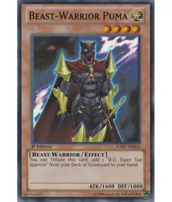 Yugioh - Beast-Warrior Puma (Super Rare) (1st Edition) - HA07-EN032 P - Image 1