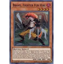 Yugioh - Bravo, Fighter Fur Hire (Super Rare) (1st Edition) - DASA-EN019 P - Image 1