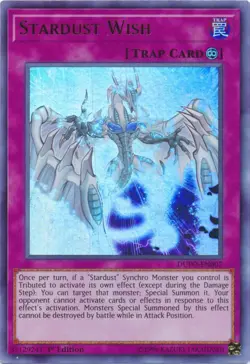 Yugioh - Stardust Wish (Ultra Rare) (1st Edition) - DUPO-EN007 P - Image 1