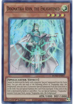 Yugioh Dogmatika Adin, the Enlightened (Super Rare) (1st Edition) - ROTD-EN007 P - Image 1
