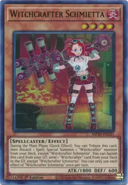 Yugioh - Witchcrafter Schmietta (Ultra Rare) (1st Edition) - MP20-EN221 P - Image 1