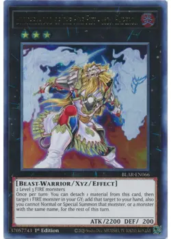 Yugioh Brotherhood of the Fire Fist - Lion Emperor (Ultra Rare 1st) BLAR-EN066 P - Image 1