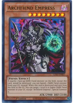 Yugioh - Archfiend Empress (Blue Text Ultra Rare) (1st Edition) - LDS3-EN007 P - Image 1