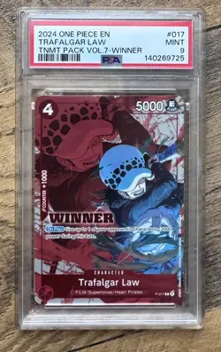 2024 One Piece Trafalgar Law (Winner Pack Vol. 7) P-017 Foil PSA 9 - Image 1