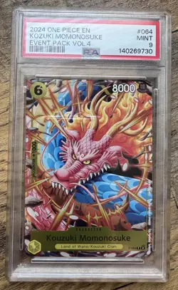 2024 One Piece Kouzuki Momonosuke (Event Pack Vol. 4) P-064 Foii PSA 9 - Image 1