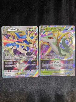 Pokemon TCG 2 card vstar lot, zacian vstar #96, serperior vstar #8 NM - Image 1