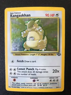 3 holo Kangaskhan 5/64 Jungle Set rare Pokemon cards HP (#1) - Image 2