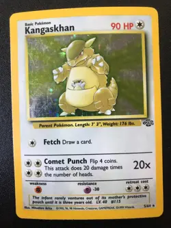 3 holo Kangaskhan 5/64 Jungle Set rare Pokemon cards HP (#1) - Image 5