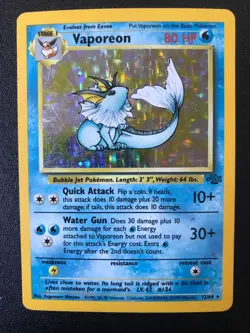 6 holo Vaporeon 12/64 Jungle Set rare Pokemon cards HP - Image 2