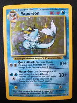 6 holo Vaporeon 12/64 Jungle Set rare Pokemon cards HP - Image 5