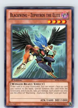 Yu-Gi-Oh Blackwing - Zephyros The Elite BP01-EN215 1st Edition Common Card NM - Image 1