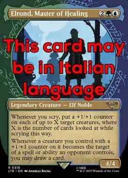 MTG ELROND, MASTER OF HEALING 318 EXC - ELROND, ESPERTO GUARITORE - LTR X IT - Image 1