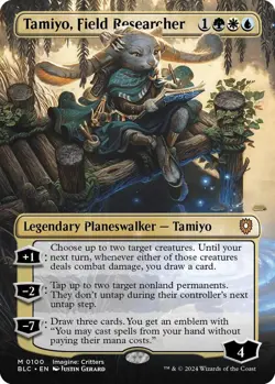 MTG Bloomburrow Commander - Tamiyo, Field Researcher (Borderless Foil) - Image 1