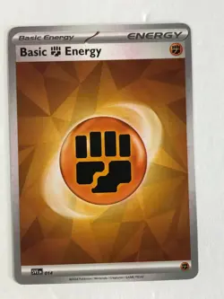 Pokemon TCG Red Ink Smear Error 2024 Fighting Energy Near Mint - Image 1