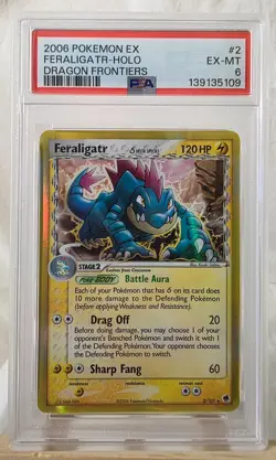 2006 Pokemon EX Dragon Frontiers Feraligatr-Holo #2 PSA EX-MT 6 - Image 1