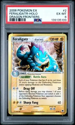 2006 Pokemon EX Dragon Frontiers Feraligatr-Holo #2 PSA EX-MT 6 - Image 3