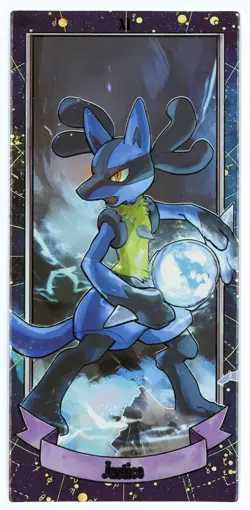 Pokemon Elf Eif Origin Collection Box Topper XI Tarot "Justice" Lucario Silver - Image 1