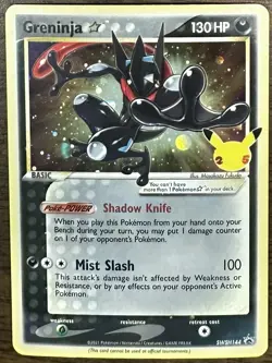 2021 Pokemon Greninja Gold Star Celebrations Black Star Promo SWSH144 - Image 1