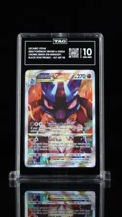 Pokemon TCG: Lucario VSTAR Black Star Promo SWSH291 Crown Zenith TAG 10 Alt Art - Image 1