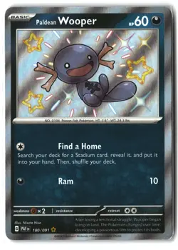 Paldean Wooper ⭐ 180/091 Holo Shiny Rare Paldean Fates 2024 Pokemon NM - Image 1