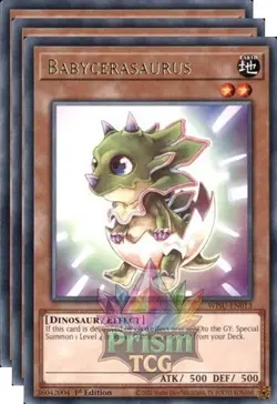 X3 Playset 1st ed Babycerasaurus rare WISU-EN013 Yugioh - Image 1