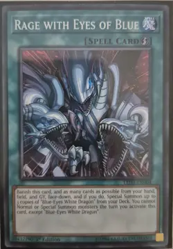 YuGiOh Rage with Eyes of Blue Super Rare 1st Edition LED3-EN004 - Image 1