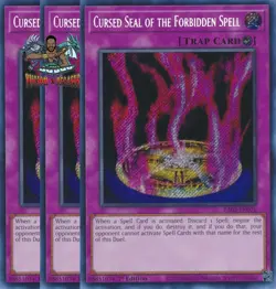 Yugioh! 3x Cursed Seal of the Forbidden Spell RA03-EN076 Secret Rare 1st Ed NM - Image 1