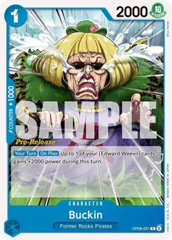 One Piece Buckin (OP08-051/76) OP08 Two Legends Pre-Release Cards NM - Image 1