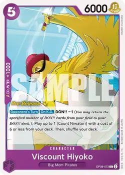 One Piece Viscount Hiyoko (OP08-073/76) OP08 Two Legends Pre-Release Cards NM - Image 1