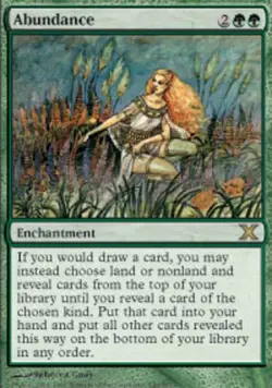 MTG Abundance, Tenth Edition, Heavily Played, English - Image 1