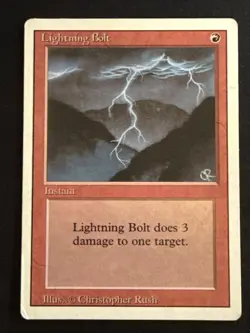 1x Lightning Bolt Revised 3rd Edition MP MTG Magic the Gathering x1 MKE - Image 1