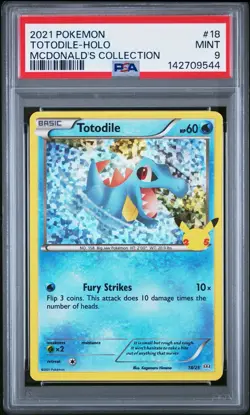 Totodile 18/25 McDonald's Pokemon 25th Anniversary Promo Holo PSA 9 ✨Mint - Image 1
