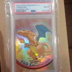 1999 Topps Pokemon T.V. Charizard Rainbow Foil #6 PSA 8 - Image 1
