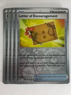 Pokemon TCG Obsidian Flames 4x Playset Rev Holo Letter of Encouragement 189/197 - Image 1