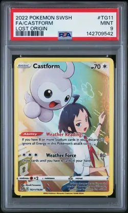 2022 POKEMON SWORD & SHIELD LOST ORIGIN #TG11 FULL ART/CASTFORM PSA 9 - Image 1