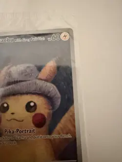 SEALED 2023 Pokemon Van Gogh Pikachu Grey Felt Hat. Super Clean Centered - Image 3