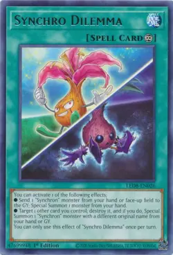 Yugioh - Synchro Dilemma (Rare) (1st Edition) - LED8-EN026 P - Image 1