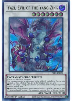 Yugioh - Yazi, Evil of the Yang Zing (Ultra Rare) (1st Edition) - GFP2-EN131 P - Image 1